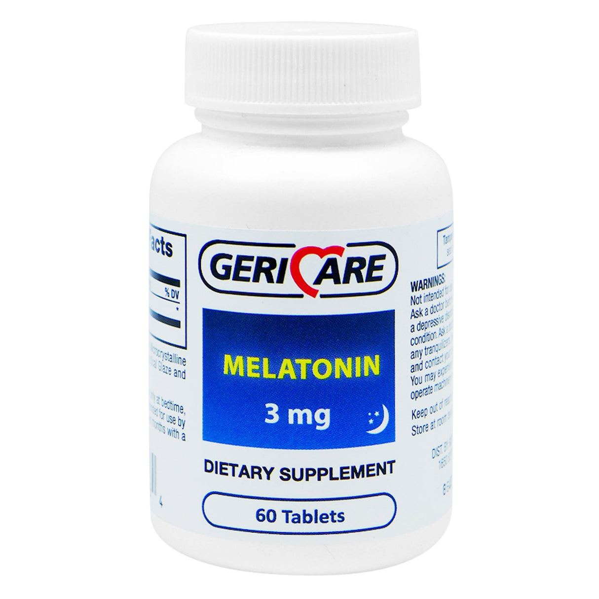 Geri-Care Melatonin Natural Sleep Aid Supplements – 3 mg Tablets - 60 Ct | Case of 12