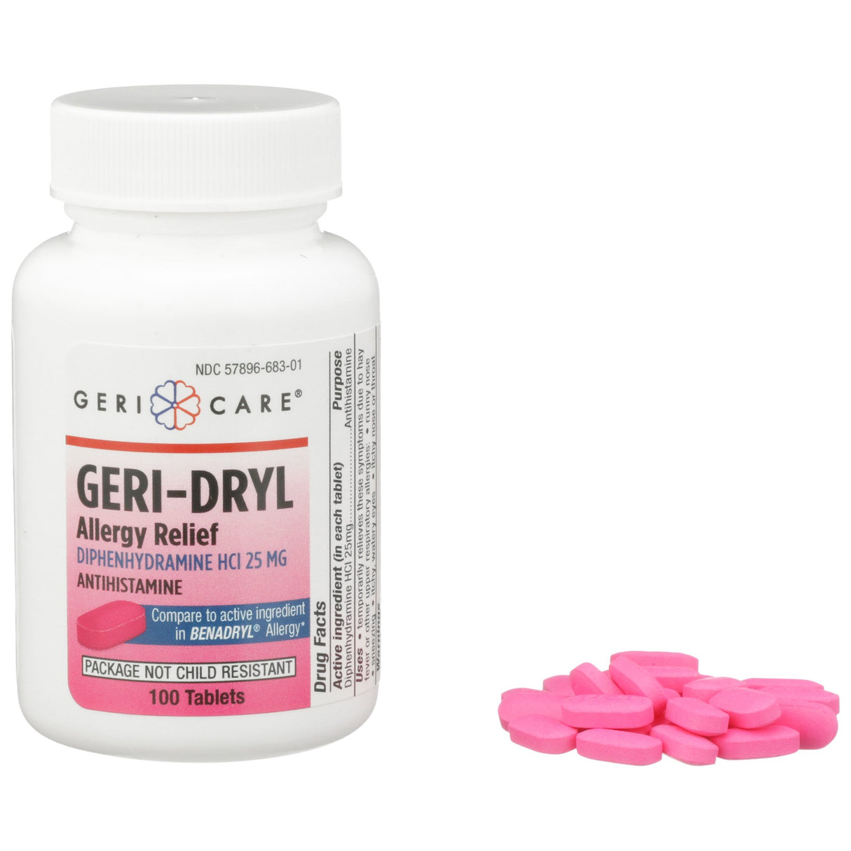 Geri-Dryl Allergy Relief – 25 mg Tablets - 100 Ct