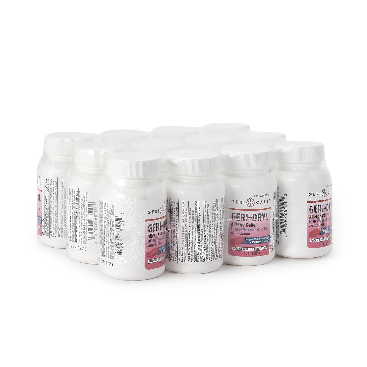 Geri-Dryl Allergy Relief – 25 mg Tablets - 100 Ct | Case of 12