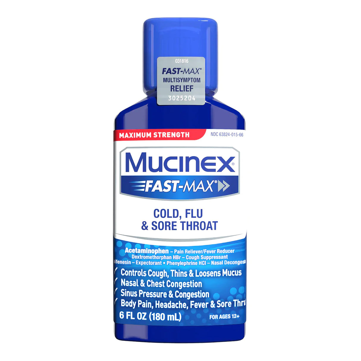 Mucinex Fast-Max Cold, Flu & Sore Throat Relief – 6 oz Liquid