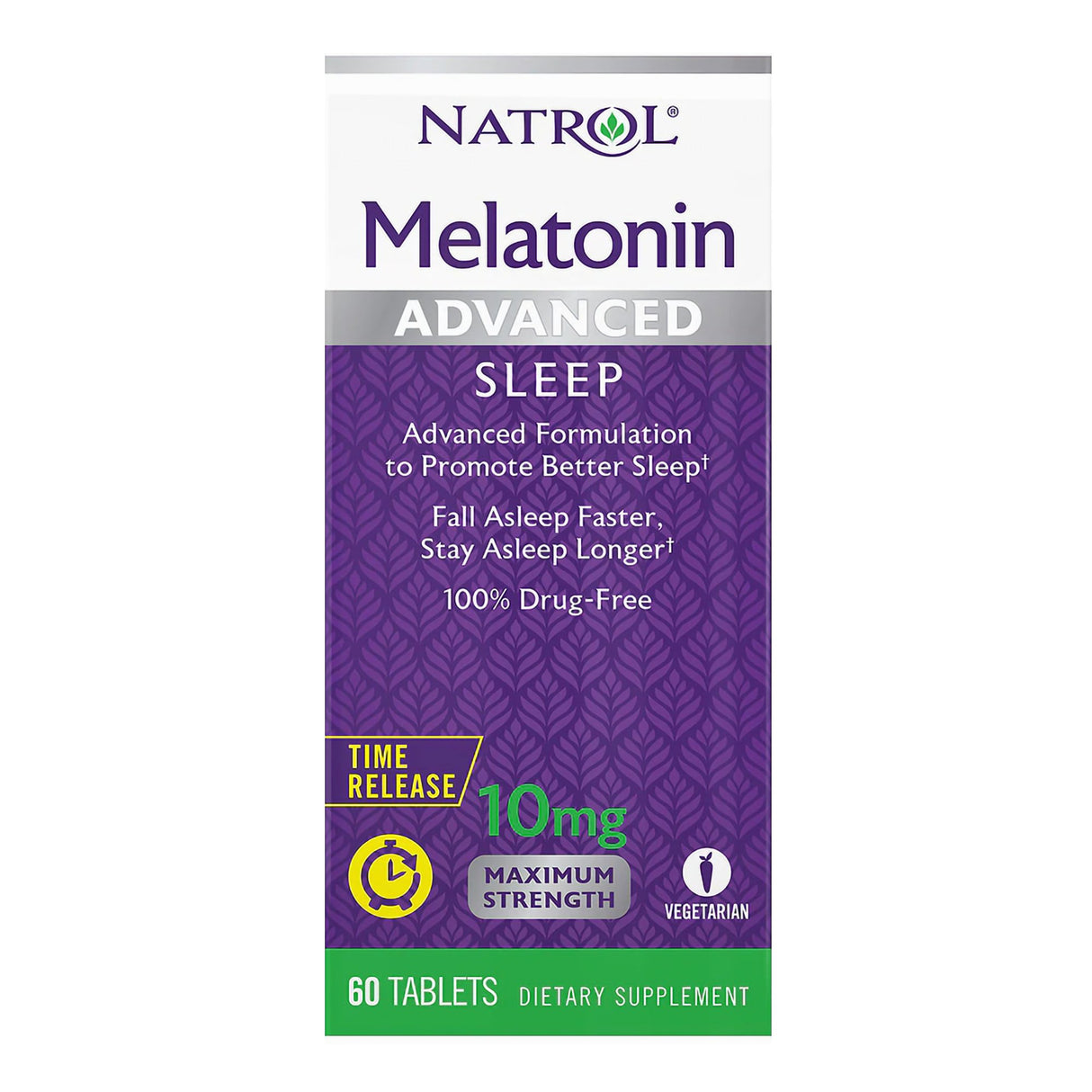 Natrol Advanced Melatonin Natural Sleep Aid – 10 mg Tablets | 60 Ct
