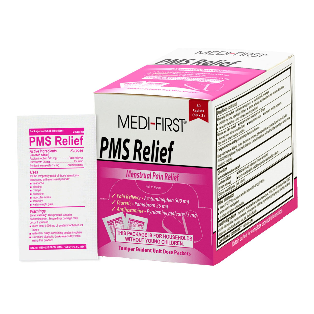 PMS Relief Caplets – 80ct | Fast-Acting Pain & Bloating Relief